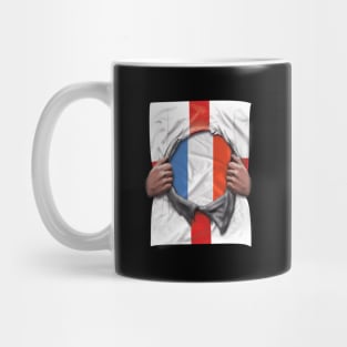 France Flag English Flag Ripped - Gift for French From France Mug